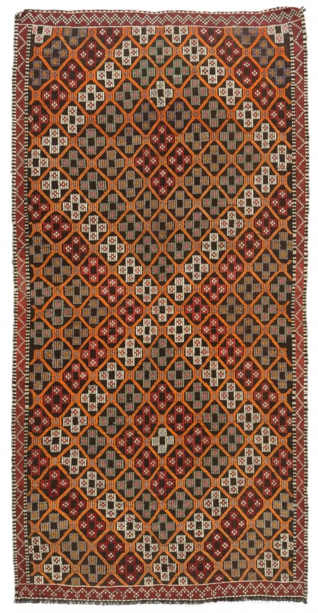 Nain Trading Tappeto Tessuto a Mano Kilim Fars Antico 302x151 Corridore Marrone/Ruggine (Lana, Persia/Iran)