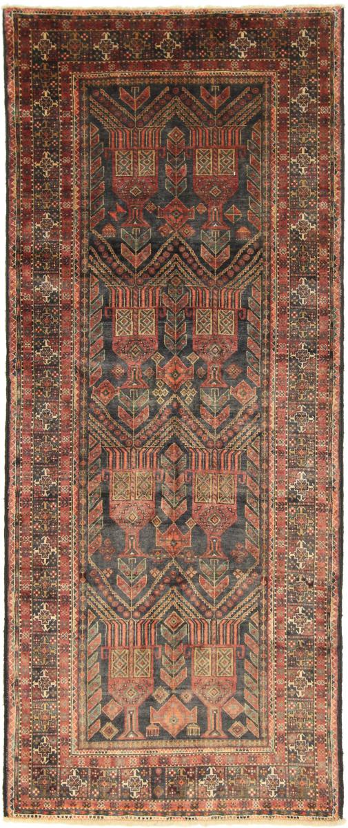 Nain Trading Tappeto Orientale Beluch 302x123 Corridore Marrone (Persia/Iran, Lana, Annodato a mano)