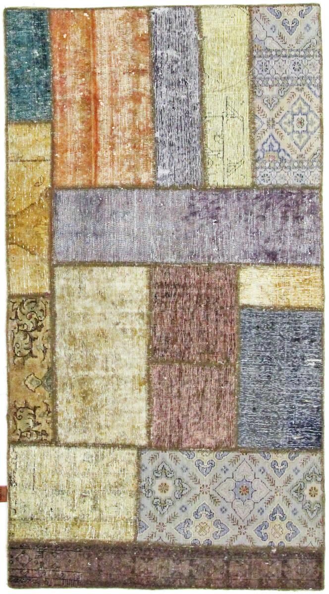 Nain Trading Tappeto Orientale Patchwork 181x96 Corridore Grigio/Marrone Scuro (Lana, Persia/Iran, Annodato a mano)