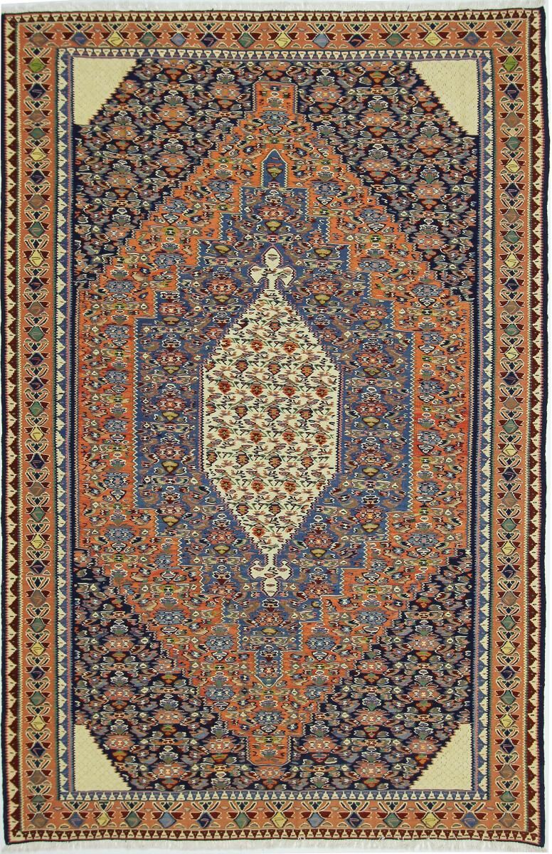 Nain Trading Tappeto Orientale Kilim Senneh 297x197 Grigio Scuro/Marrone (Persia/Iran, Lana, Annodato a mano)