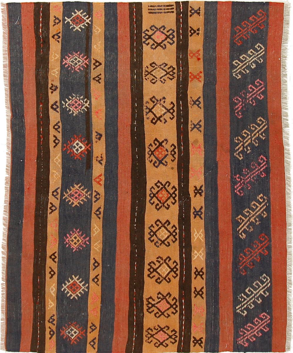 Nain Trading Tappeto Orientale Kilim Fars Azerbaijan Antico 114x149 Grigio Scuro/Marrone (Lana, Persia/Iran, Tessuto a mano)