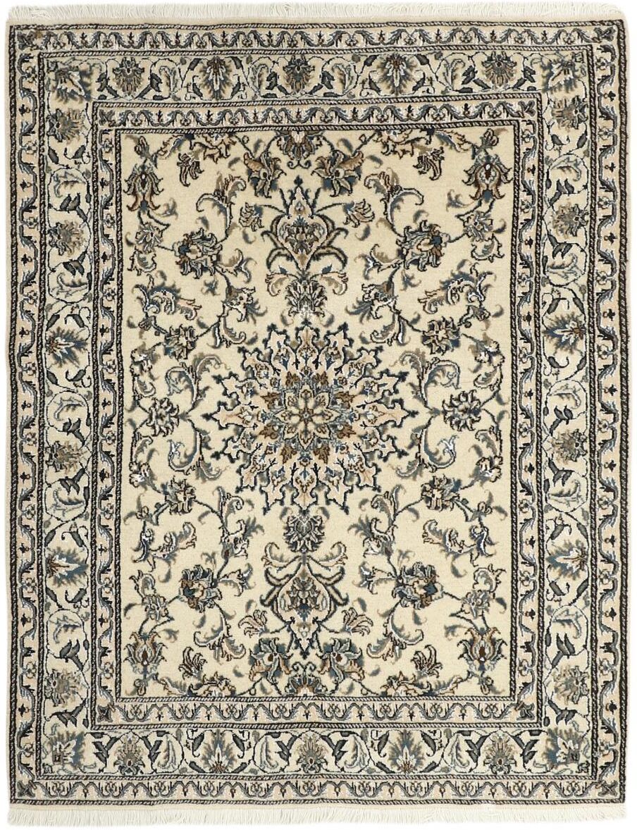 Nain Trading Tappeto Persiano Nain 194x148 Grigio Scuro/Beige (Annodato a mano, Persia/Iran, Lana / Seta)