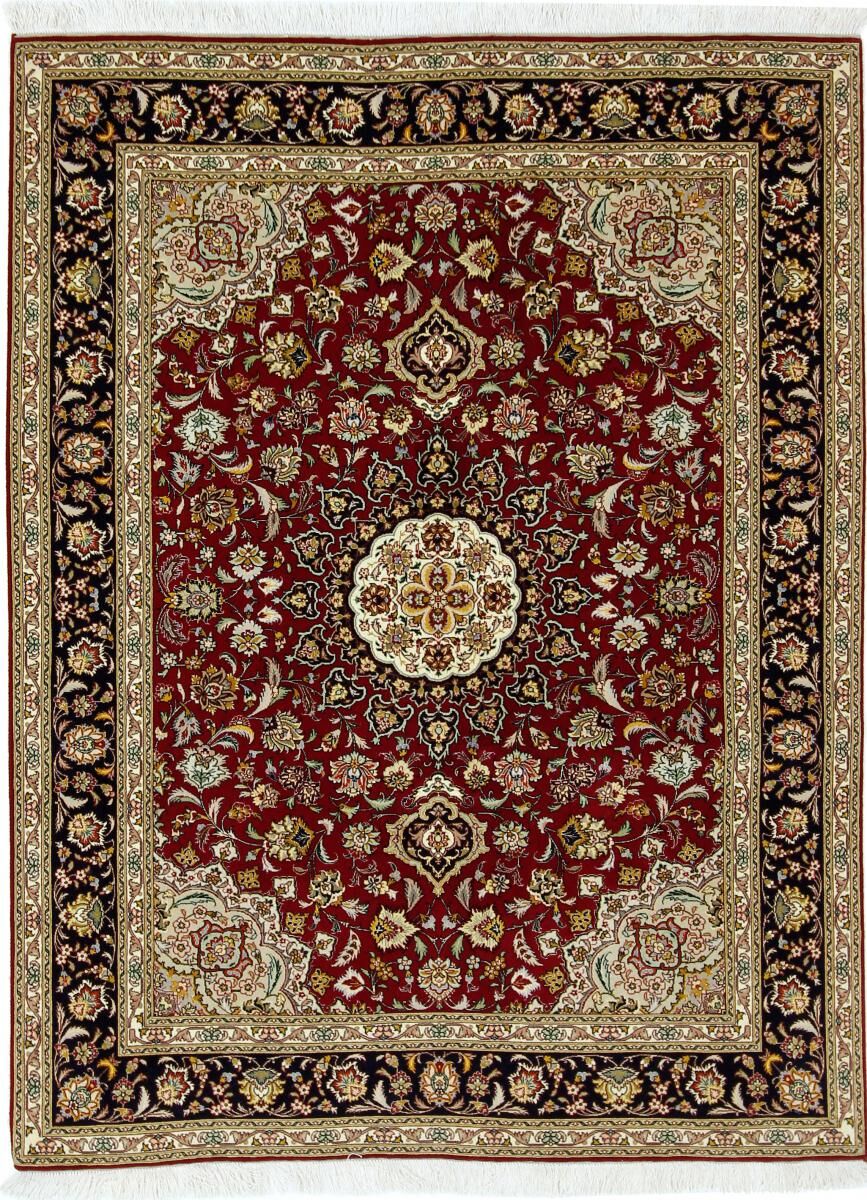 Nain Trading Tappeto Persiano Tabriz 205x155 Grigio Scuro/Beige (Annodato a mano, Persia/Iran, Lana / Seta)