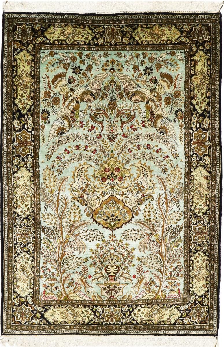 Nain Trading Tappeto Fatto A Mano Qum di Seta 159x109 Grigio Scuro/Marrone Scuro (Seta, Persia/Iran)