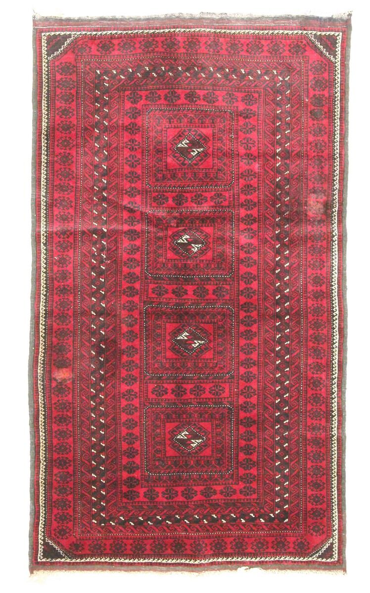 Nain Trading Tappeto Persiano Beluch Antico 190x107 Rosso/Ruggine (Annodato a mano, Persia/Iran, Lana)