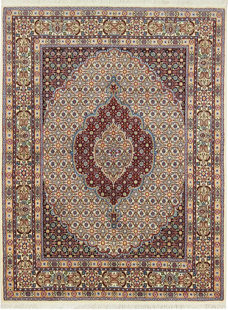 Nain Trading Tappeto Persiano Moud 196x143 Beige/Marrone Scuro (Annodato a mano, Persia/Iran, Lana)