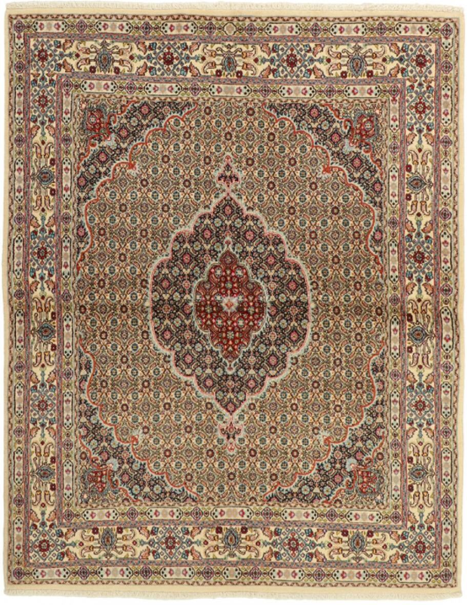 Nain Trading Tappeto Moud Mahi 190x146 Beige/Marrone Scuro (Lana / Seta, Persia/Iran, Annodato a mano)