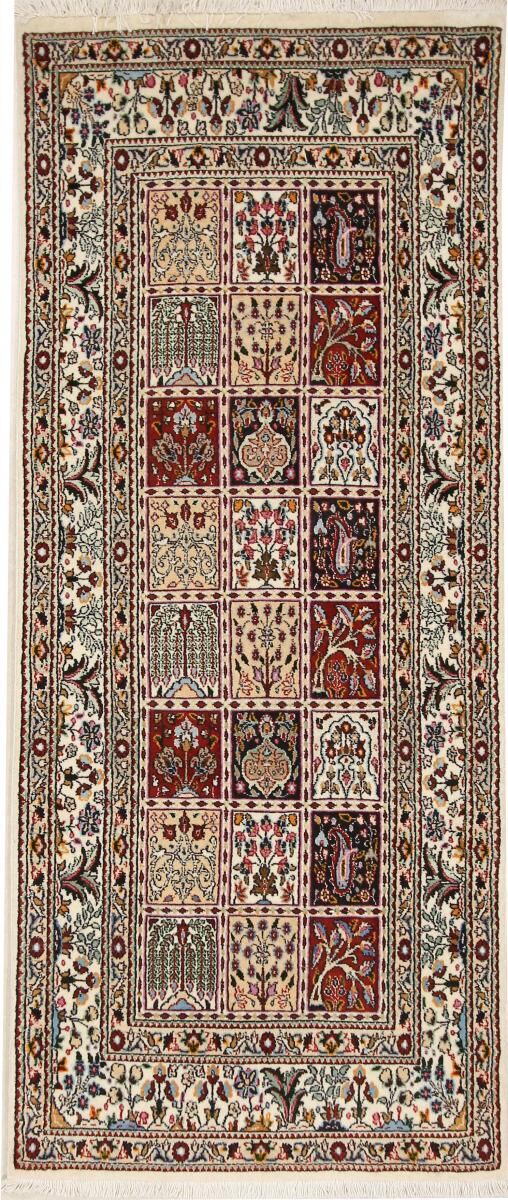 Nain Trading Tappeto Orientale Moud 188x81 Corridore Beige/Marrone Scuro (Lana / Seta, Persia/Iran, Annodato a mano)