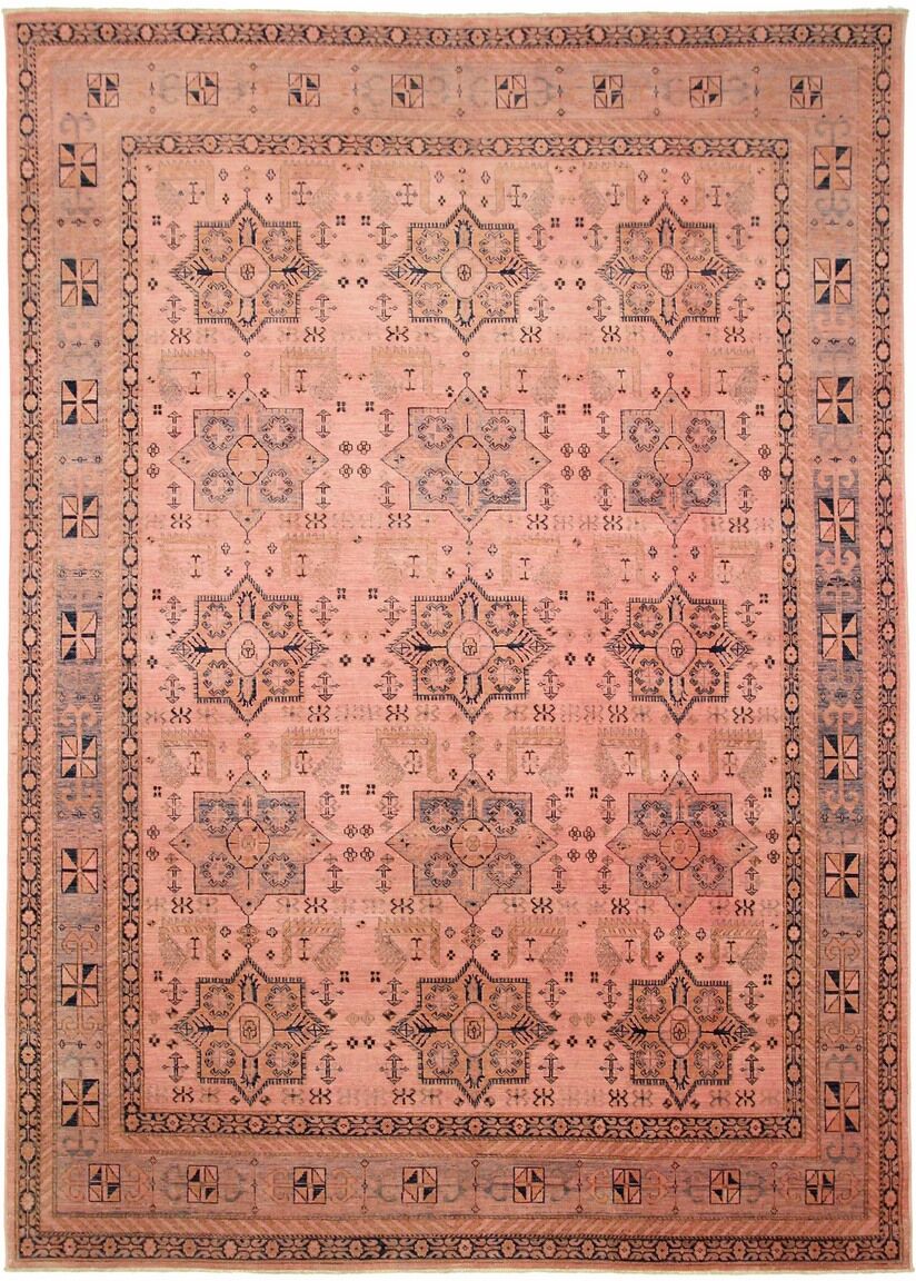 Nain Trading Tappeto Colored Ziegler 340x244 Beige/Rosa (Lana, Pakistan, Annodato a mano)