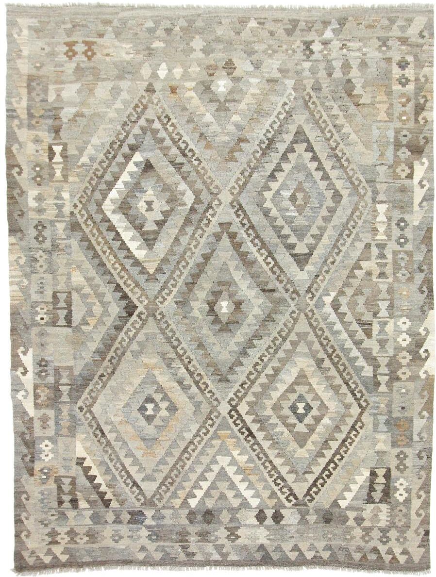 Nain Trading Tappeto Tessuto a Mano Kilim Afghan Heritage 247x186 Grigio/Beige (Lana, Afghanistan)