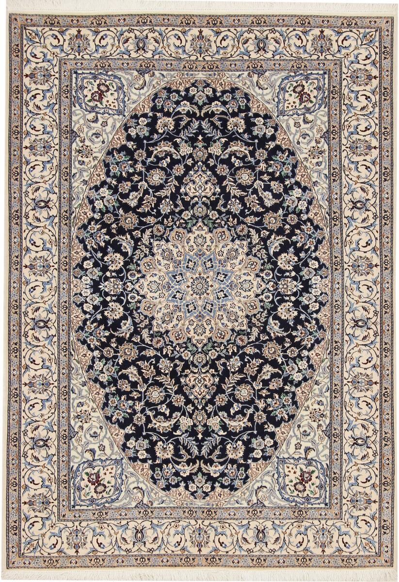 Nain Trading Tappeto Orientale Nain 6La 193x134 Grigio Scuro/Beige (Persia/Iran, Lana / Seta, Annodato a mano)