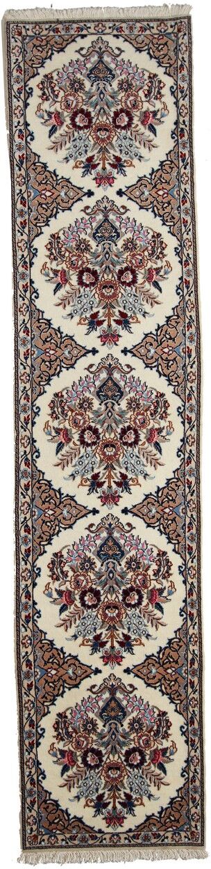 Nain Trading Tappeto Persiano Nain 6La 217x50 Corridore Beige/Marrone Scuro (Annodato a mano, Persia/Iran, Lana / Seta)