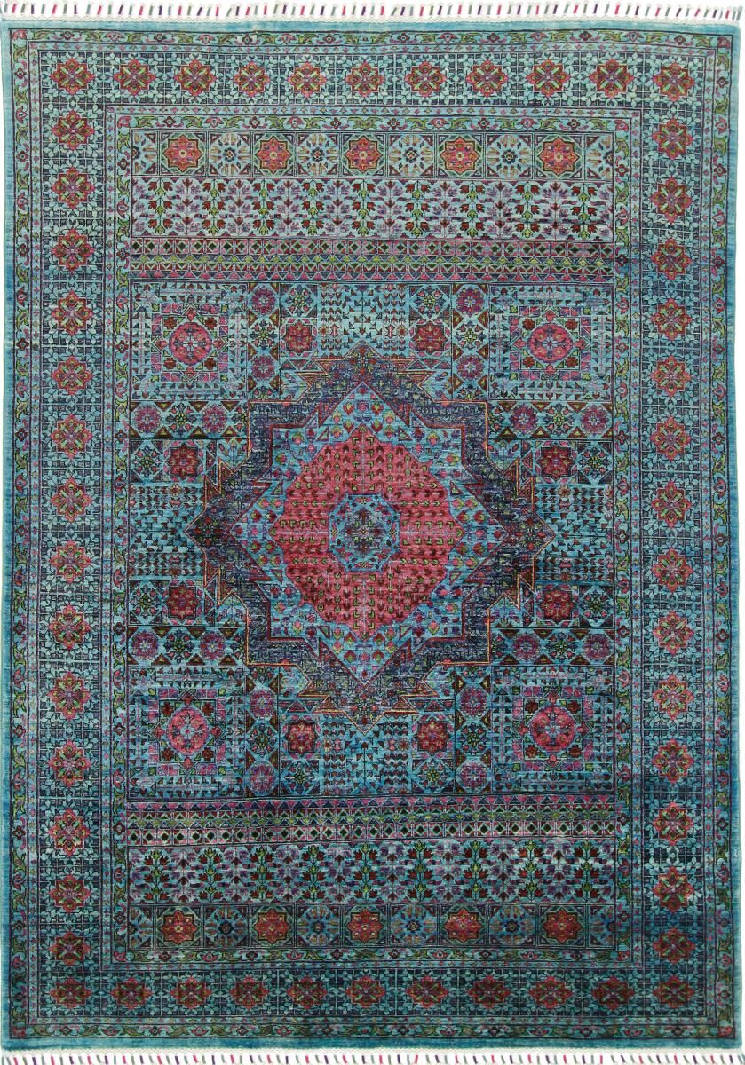 Nain Trading Tappeto Orientale Mamluk 235x166 Grigio Scuro/Blu Scuro (Lana, Pakistan, Annodato a mano)