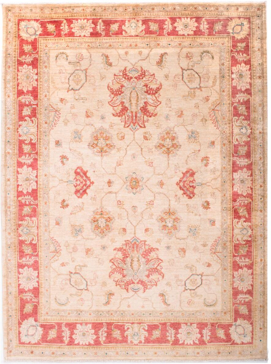 Nain Trading Tappeto Orientale Ziegler Farahan Arijana 197x151 Beige/Rosa (Afghanistan, Lana, Annodato a mano)