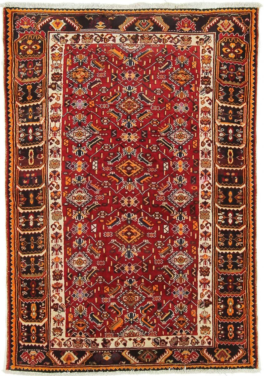 Nain Trading Tappeto Orientale Shiraz 151x106 Marrone/Rosa (Lana, Persia/Iran, Annodato a mano)