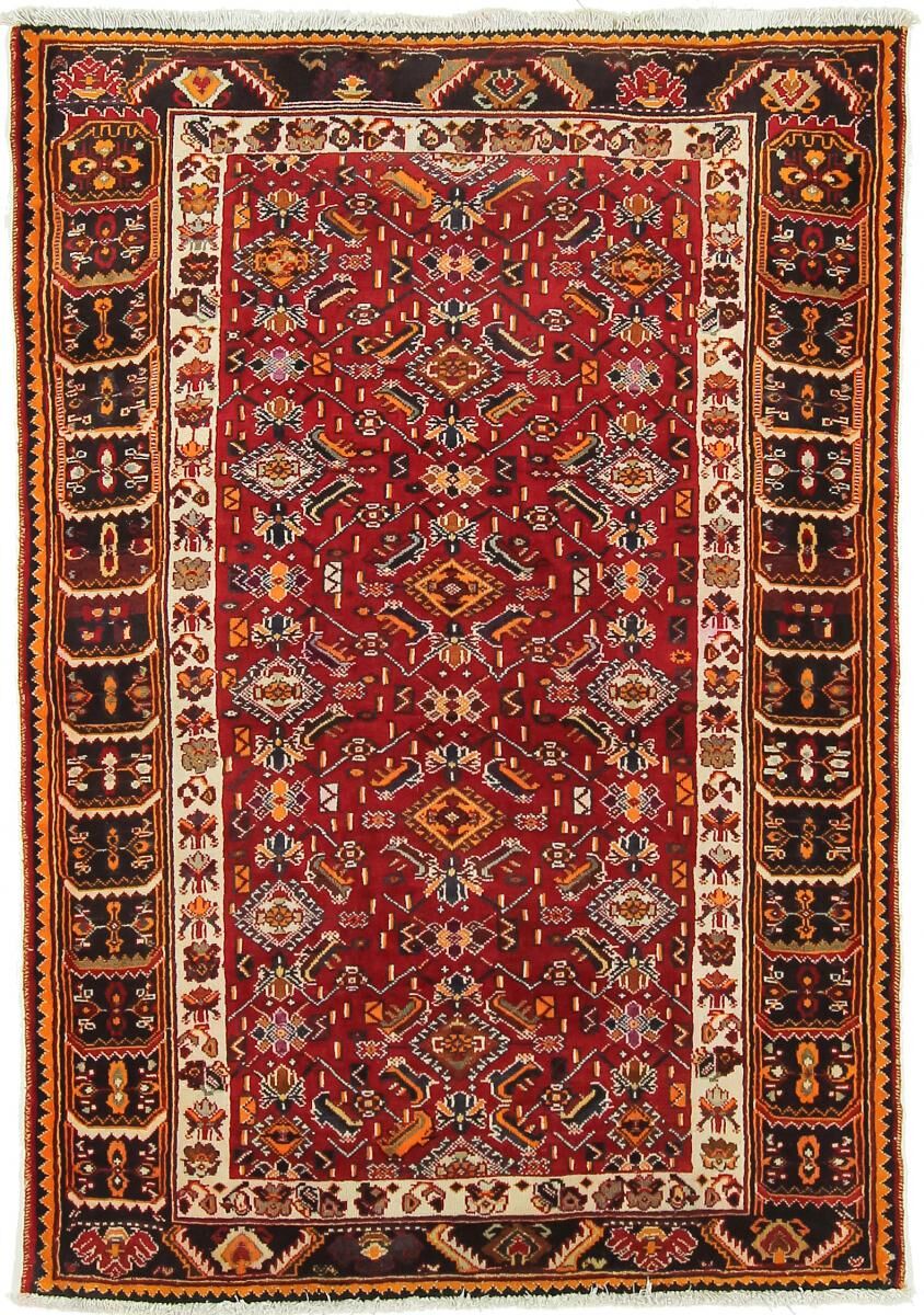 Nain Trading Tappeto Orientale Shiraz 151x106 Marrone/Rosa (Lana, Persia/Iran, Annodato a mano)