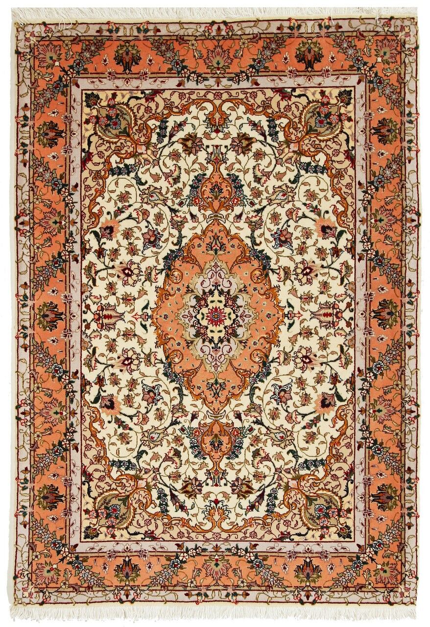 Nain Trading Tappeto Persiano Tabriz 50Raj 150x103 Marrone/Rosa (Annodato a mano, Persia/Iran, Lana / Seta)