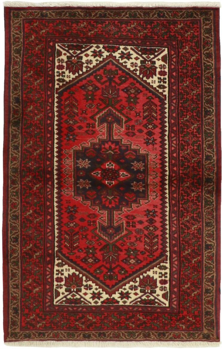 Nain Trading Tappeto Orientale Khamseh 155x101 Marrone Scuro (Persia/Iran, Lana, Annodato a mano)