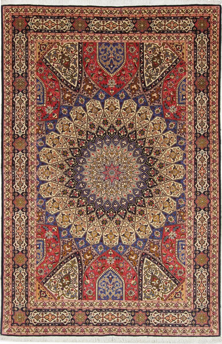 Nain Trading Tappeto Orientale Tabriz 50Raj 252x164 Marrone Scuro (Lana / Seta, Persia/Iran, Annodato a mano)