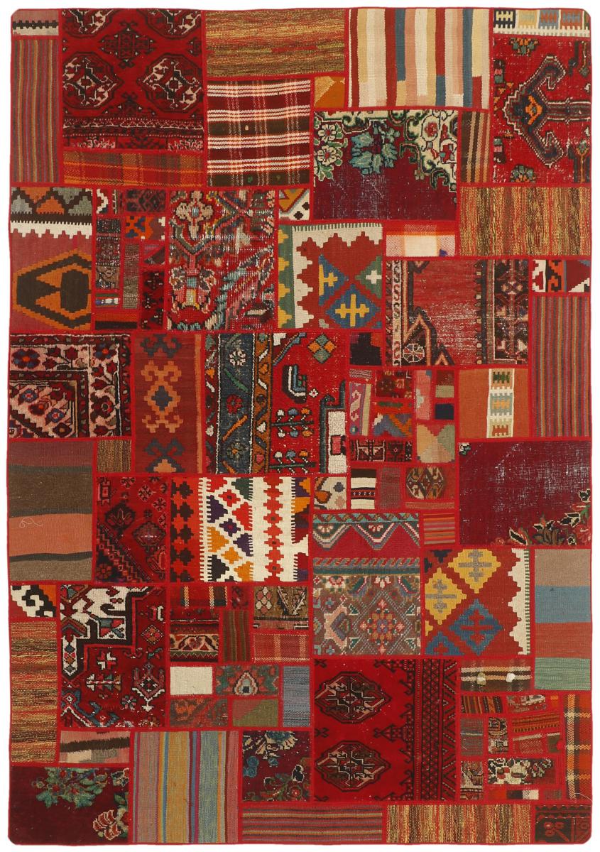 Nain Trading Tappeto Kilim Patchwork 235x161 Marrone/Ruggine (Lana, Persia/Iran, Tessuto a mano)