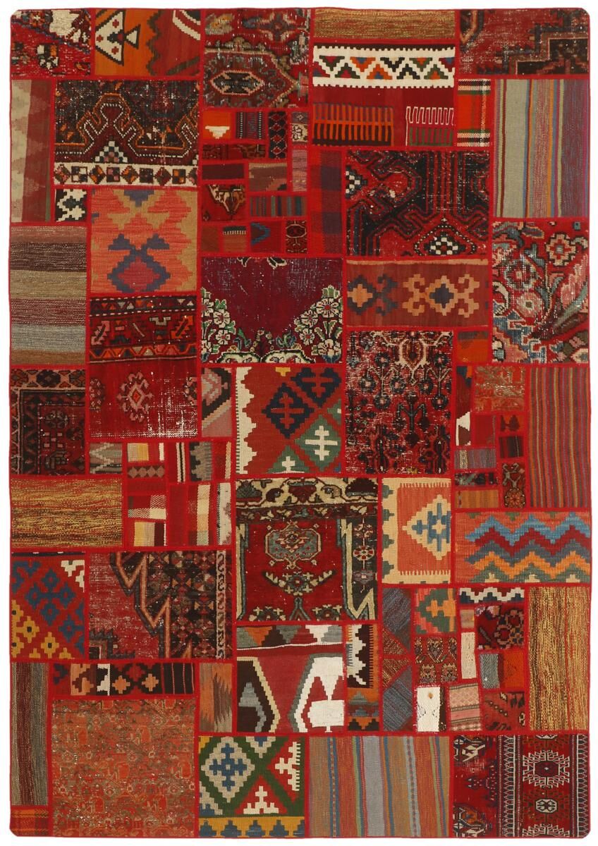 Nain Trading Tappeto Orientale Kilim Patchwork 235x161 Marrone/Ruggine (Lana, Persia/Iran, Tessuto a mano)