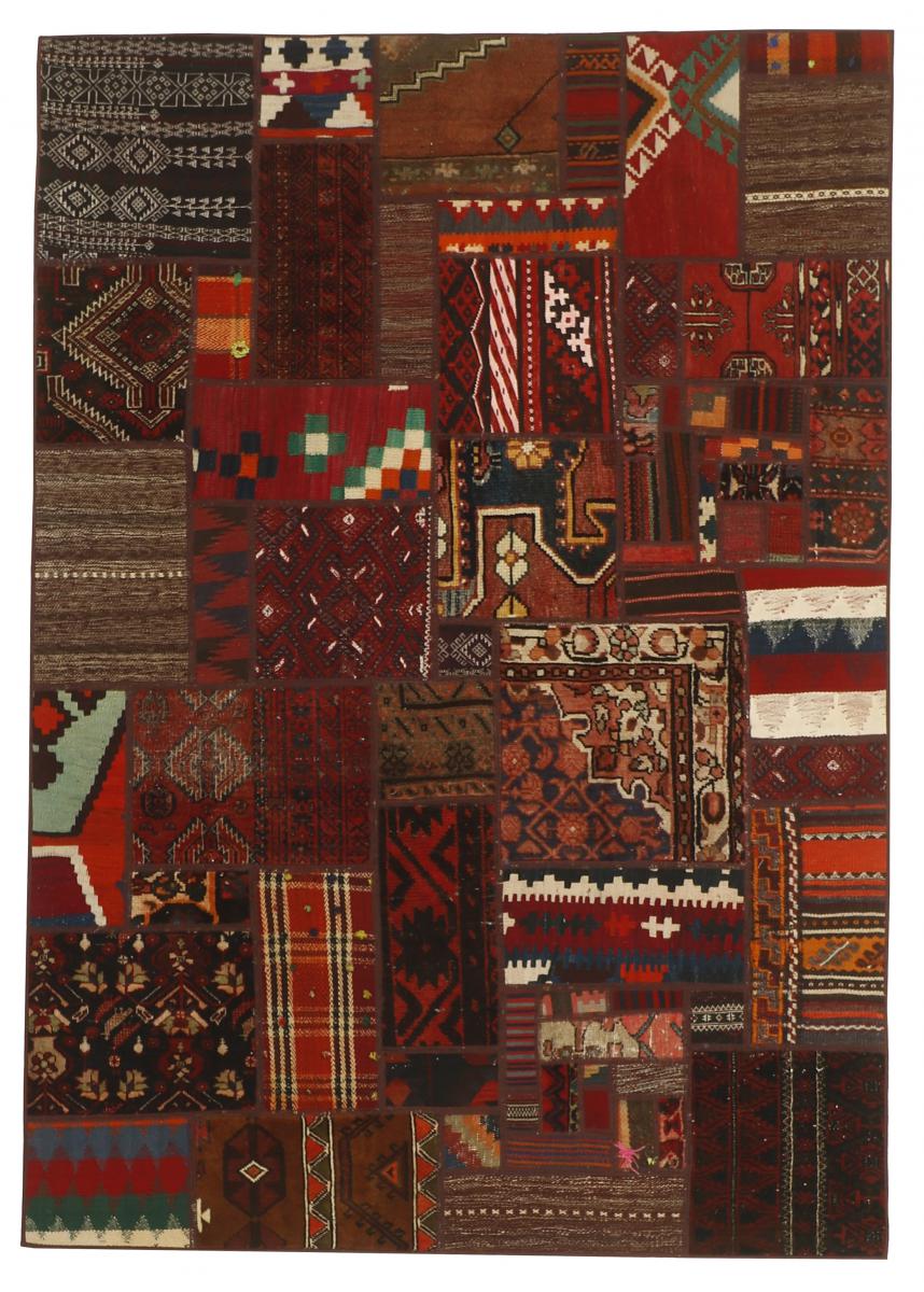 Nain Trading Tappeto Persiano Kilim Patchwork 200x140 Marrone Scuro/Viola (Tessuto a mano, Persia/Iran, Lana)