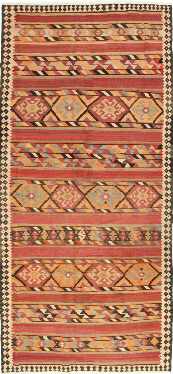 Nain Trading Tappeto Persiano Kilim Fars Azerbaijan Antico 319x151 Corridore Marrone/Rosso (Tessuto a mano, Persia/Iran, Lana)