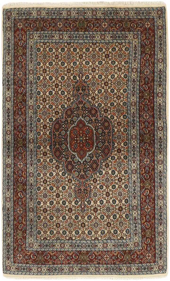 Nain Trading Tappeto Fatto A Mano Moud Mahi 164x99 Beige/Marrone Scuro (Lana / Seta, Persia/Iran)