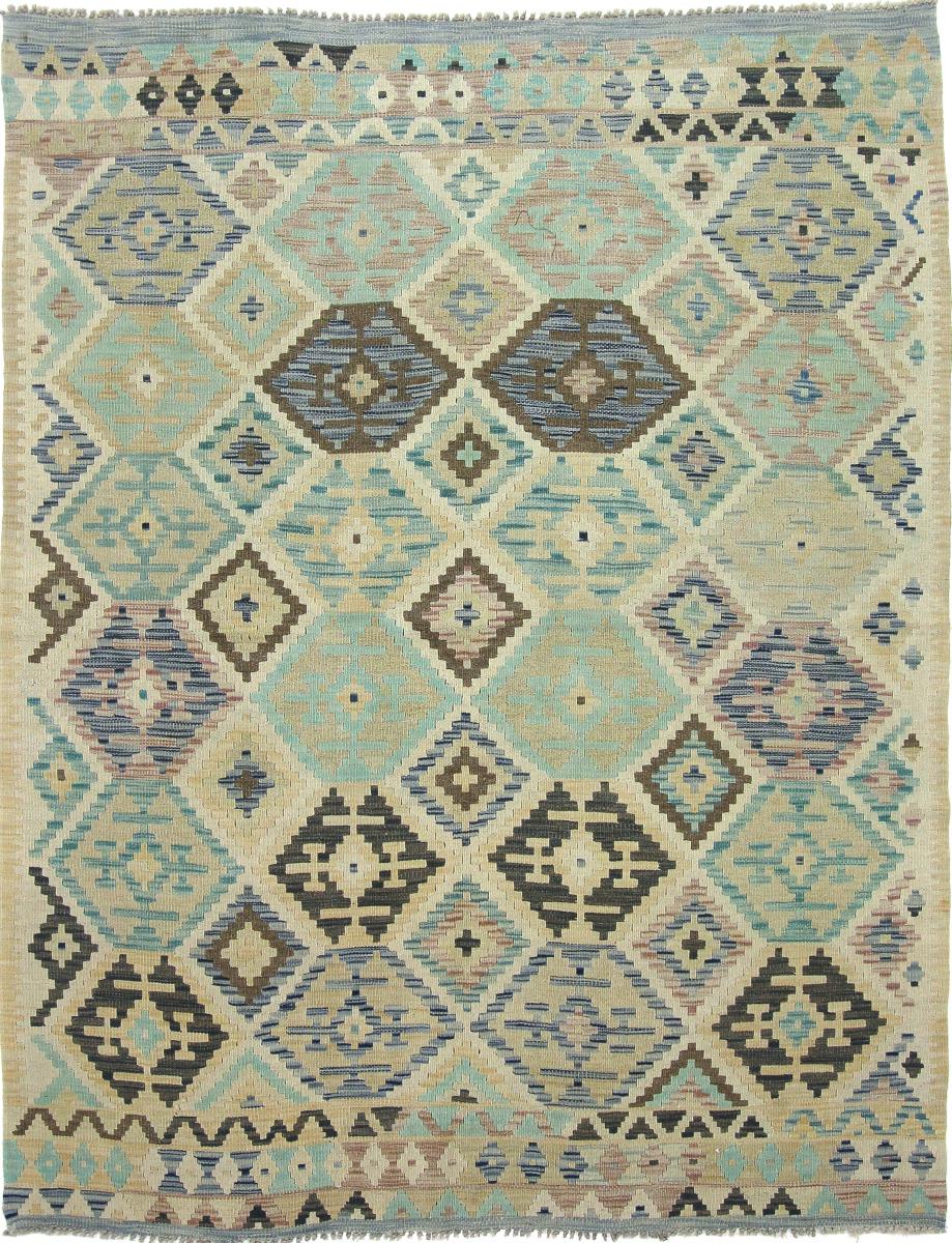 Nain Trading Tappeto Tessuto a Mano Kilim Afghan Heritage 195x156 Grigio Scuro/Beige (Lana, Afghanistan)