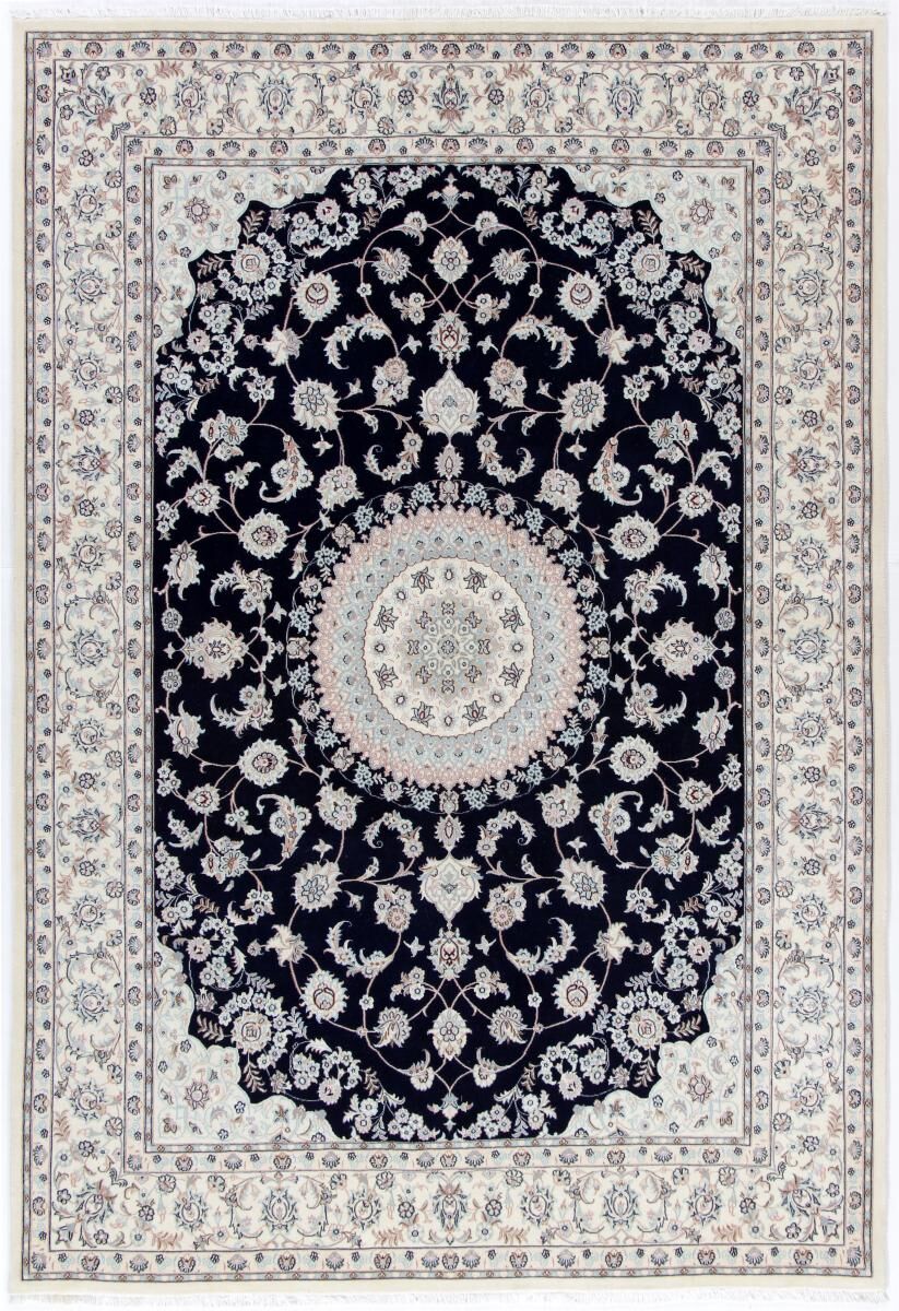 Nain Trading Tappeto Orientale Nain 6La Sherkat 247x171 Grigio Scuro/Blu Scuro (Lana / Seta, Persia/Iran, Annodato a mano)