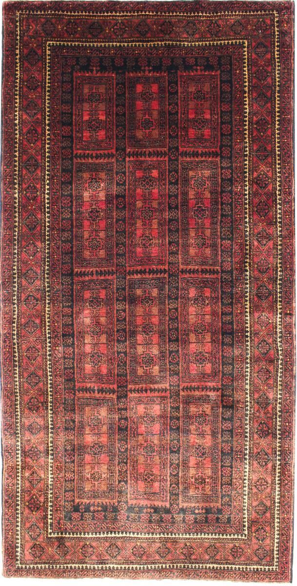 Nain Trading Tappeto Orientale Beluch 248x124 Corridore Arancione/Rosso (Lana, Persia/Iran, Annodato a mano)