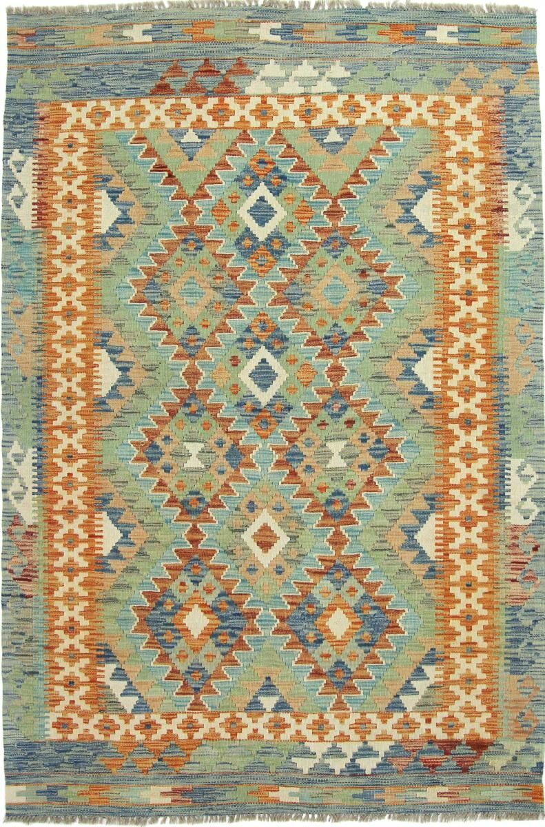 Nain Trading Tappeto Kilim Afghan Heritage 184x123 Moderna/Design Arancione/Verde Scuro (Tessuto a mano, Lana, Afghanistan)