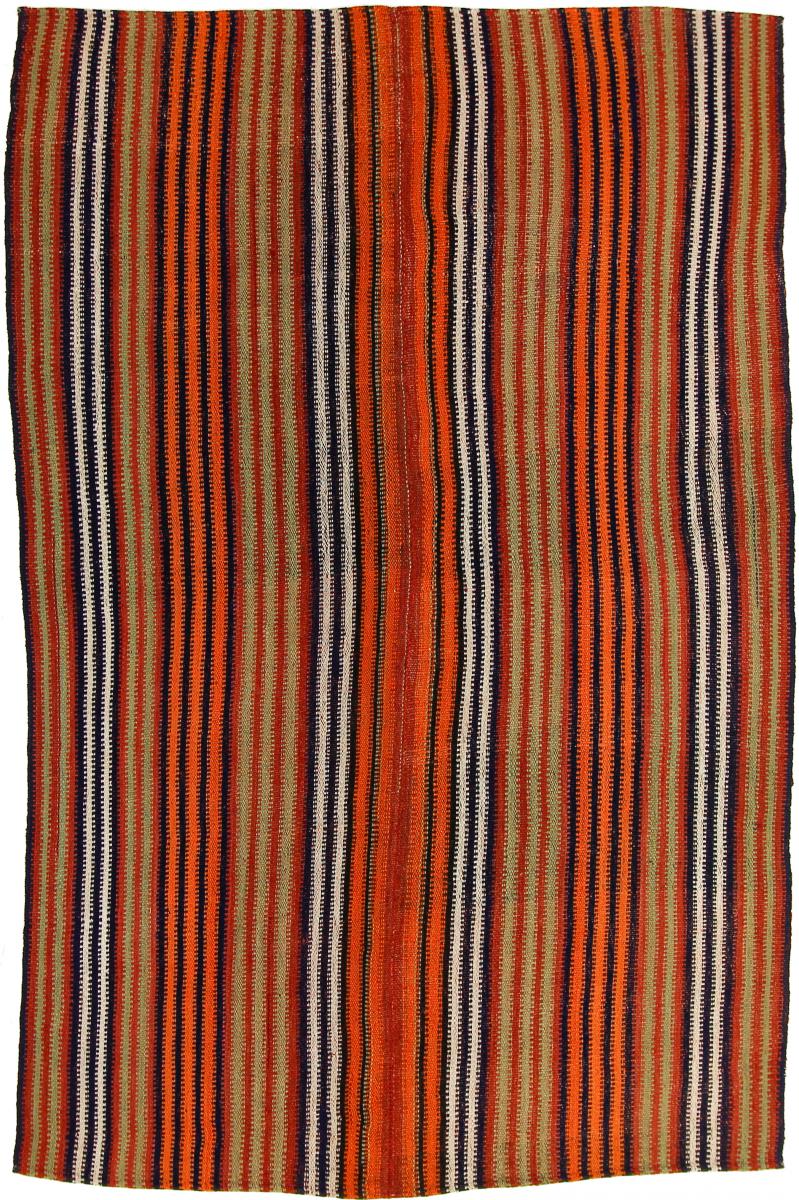 Nain Trading Tappeto Orientale Kilim Fars Antico 221x143 Marrone/Blu Scuro (Lana, Persia/Iran, Tessuto a mano)