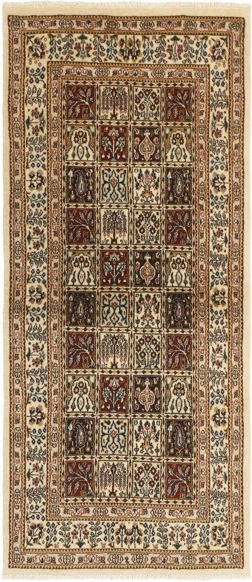 Nain Trading Tappeto Persiano Moud Garden 193x81 Corridore Beige/Marrone Scuro (Annodato a mano, Persia/Iran, Lana / Seta)