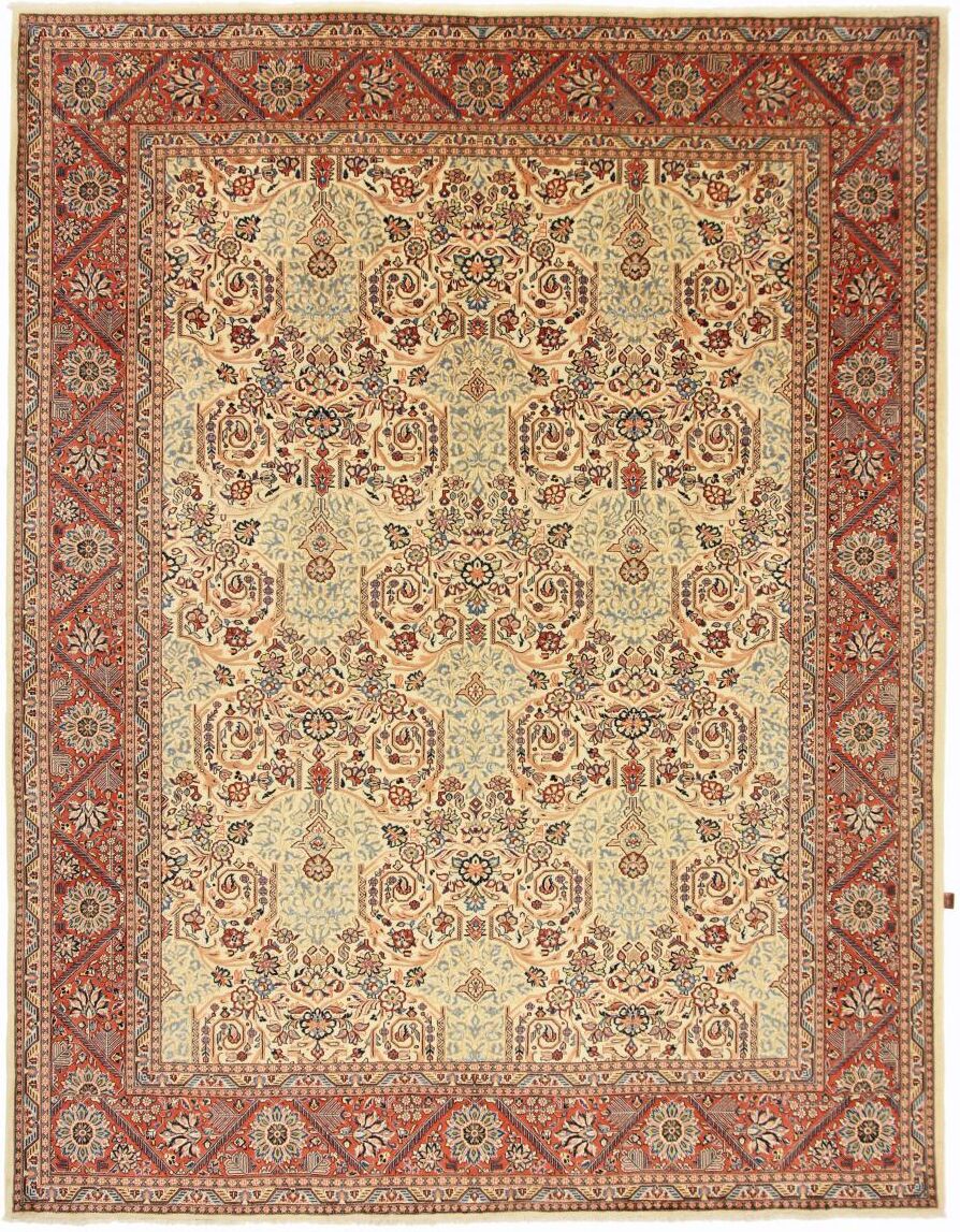 Nain Trading Tappeto Orientale Saruk 392x301 Beige/Rosa (Persia/Iran, Lana, Annodato a mano)