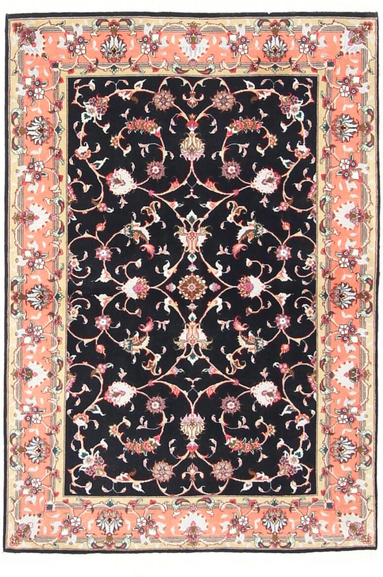 Nain Trading Tappeto Tabriz 148x101 Grigio Scuro/Rosa (Lana / Seta, Persia/Iran, Annodato a mano)