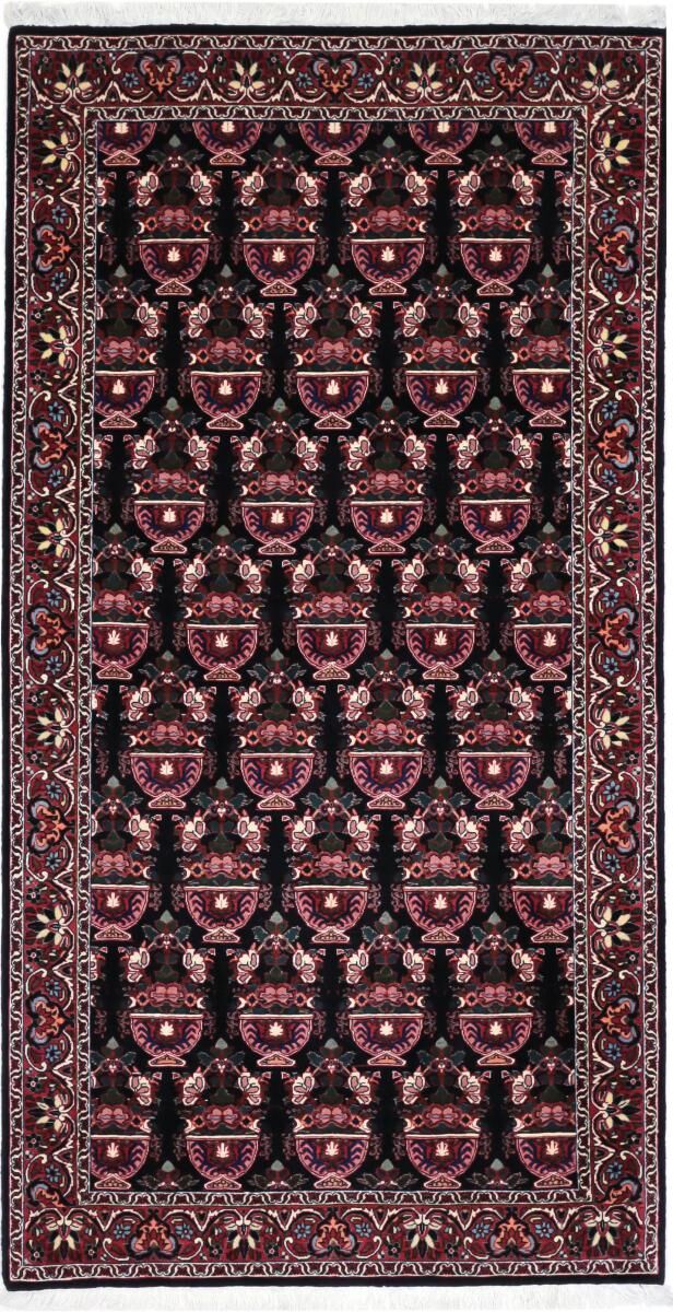 Nain Trading Tappeto Orientale Bidjar 193x103 Corridore Grigio Scuro/Viola (Persia/Iran, Lana / Seta, Annodato a mano)