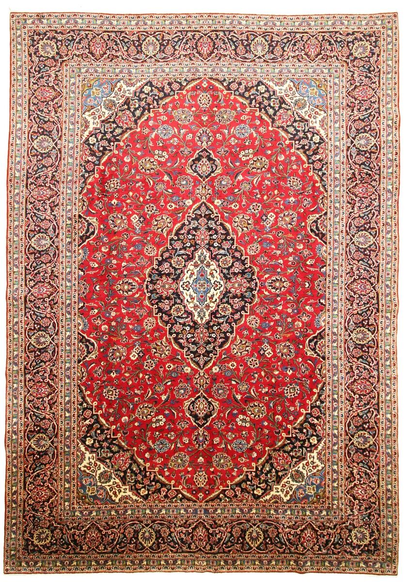 Nain Trading Tappeto Keshan 412x300 Beige/Ruggine (Lana, Persia/Iran, Annodato a mano)