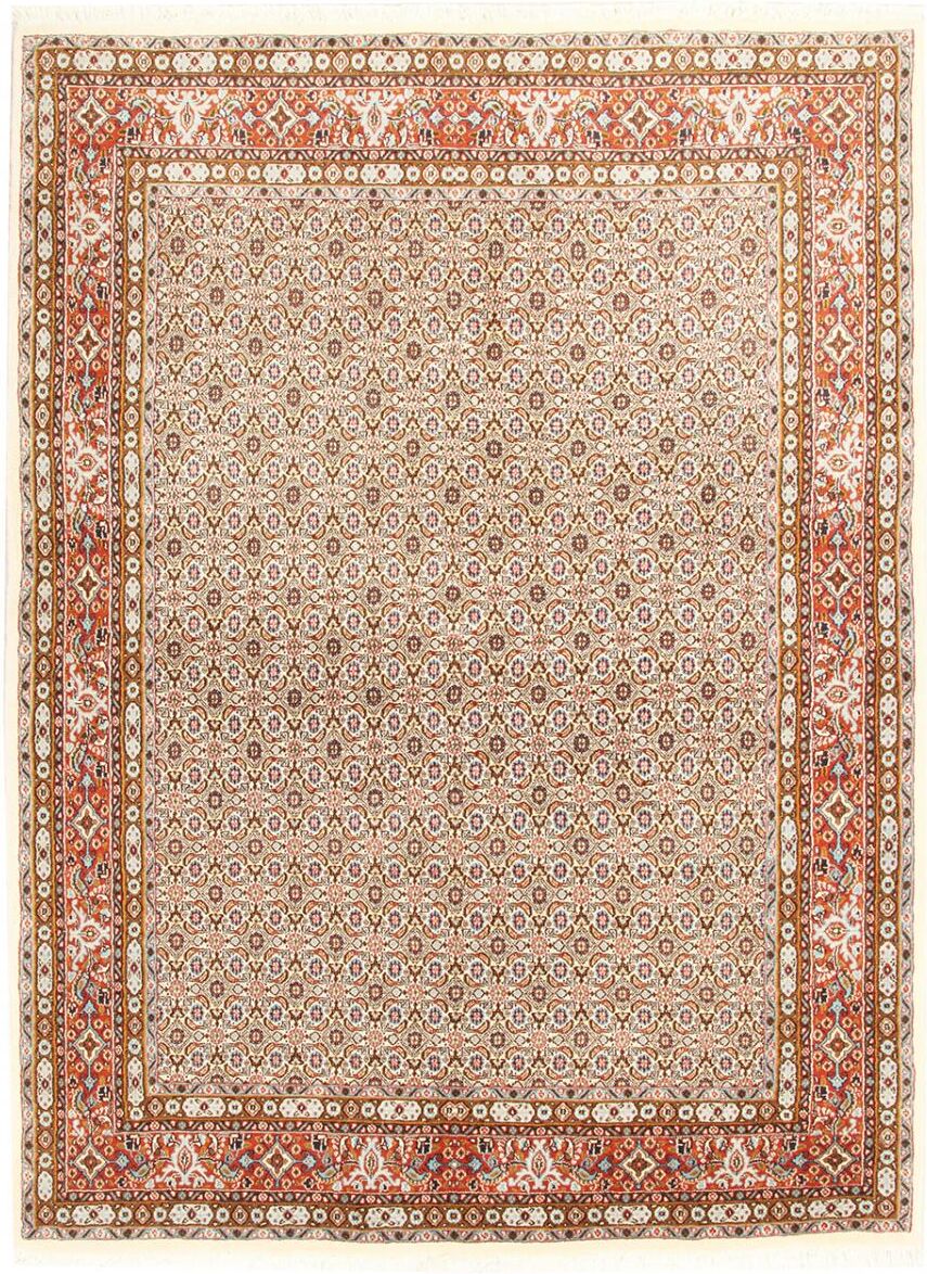 Nain Trading Tappeto Fatto A Mano Moud 207x156 Beige/Rosa (Lana / Seta, Persia/Iran)