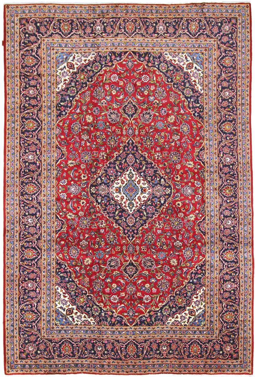 Nain Trading Tappeto Fatto A Mano Keshan 369x249 Beige/Rosso (Lana, Persia/Iran)