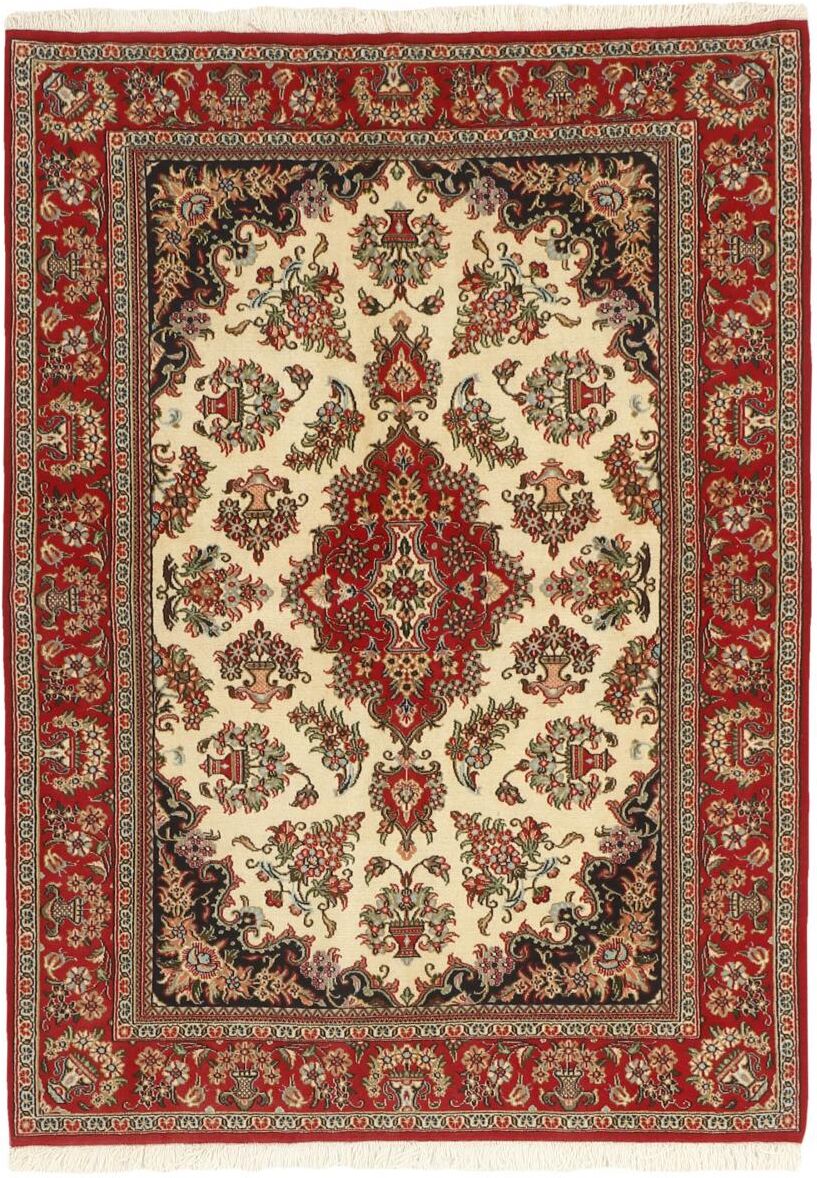 Nain Trading Tappeto Fatto A Mano Qum Kork 185x131 Beige/Marrone (Lana, Persia/Iran)