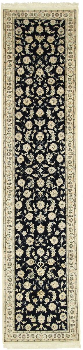 Nain Trading Tappeto Orientale Nain 9La 385x90 Corridore Grigio Scuro/Beige (Persia/Iran, Lana / Seta, Annodato a mano)