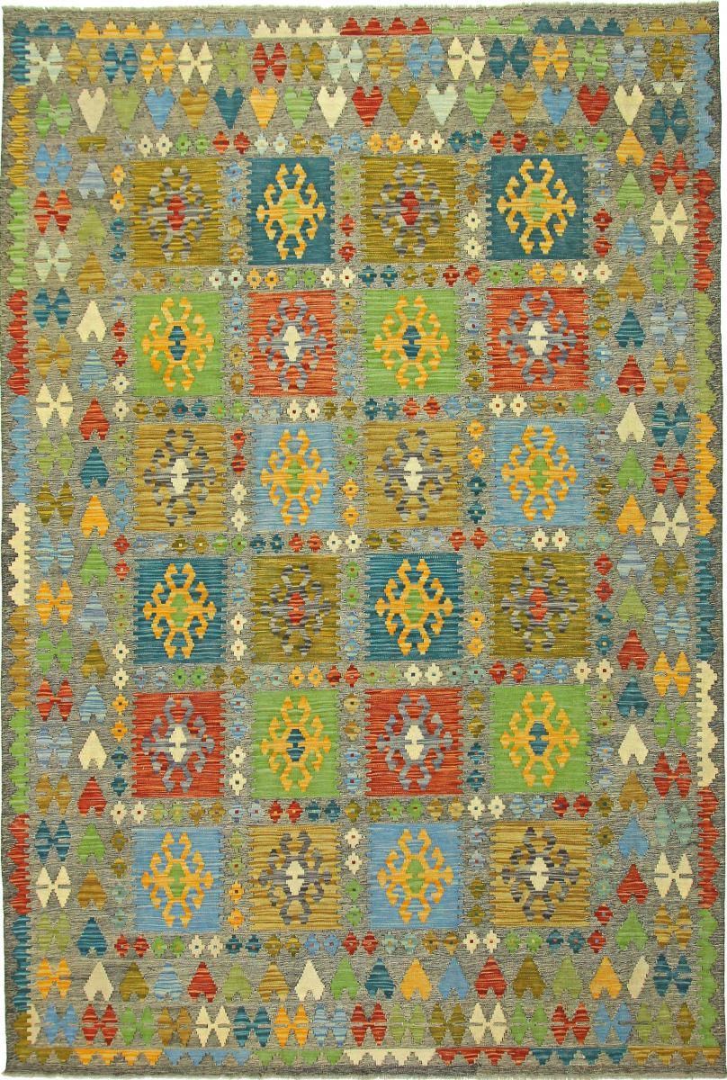 Nain Trading Tappeto Orientale Kilim Afghan 300x202 Grigio Scuro/Giallo (Afghanistan, Lana, Tessuto a mano)