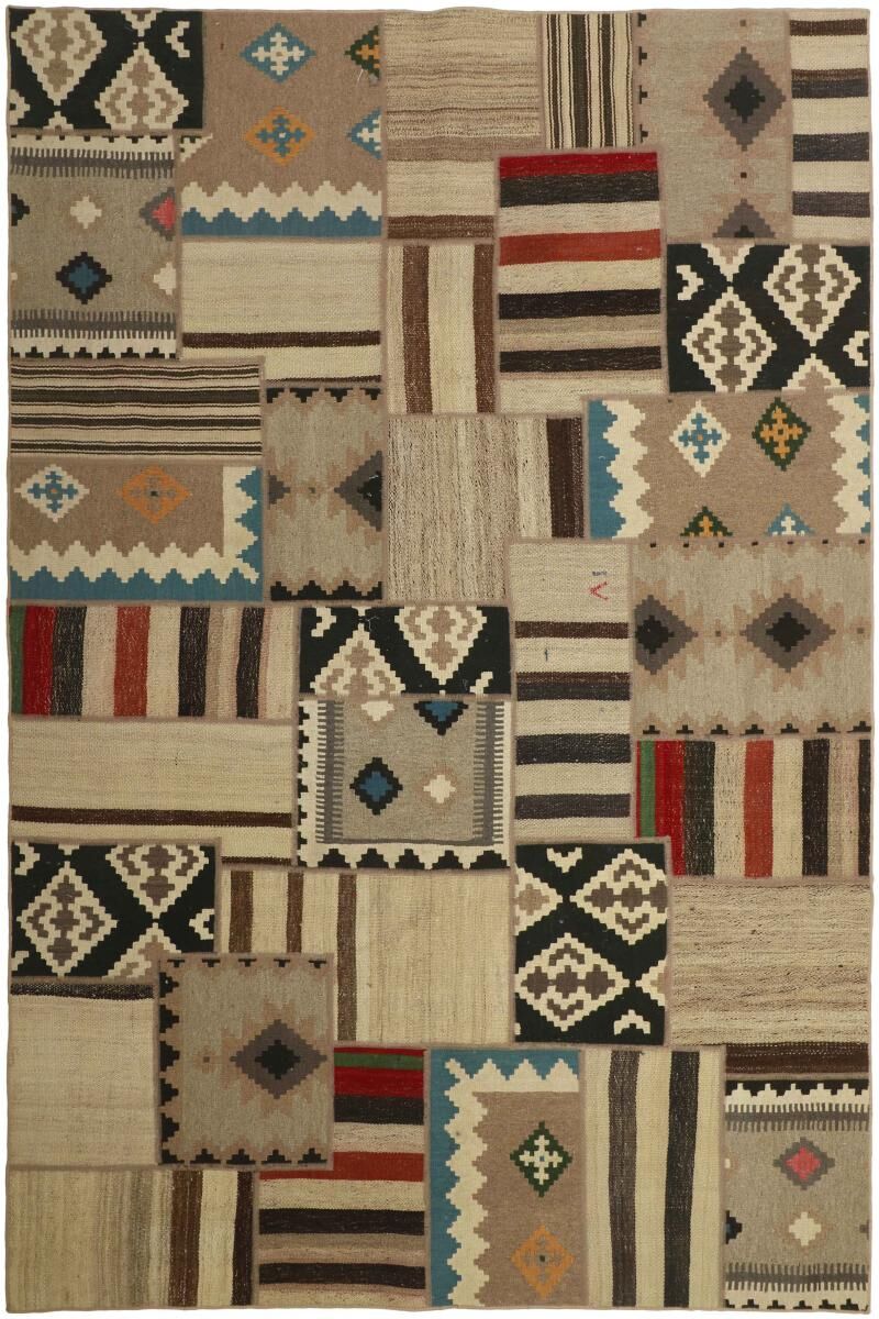 Nain Trading Tappeto Orientale Kilim Patchwork 302x200 Beige/Marrone Scuro (Persia/Iran, Lana, Tessuto a mano)