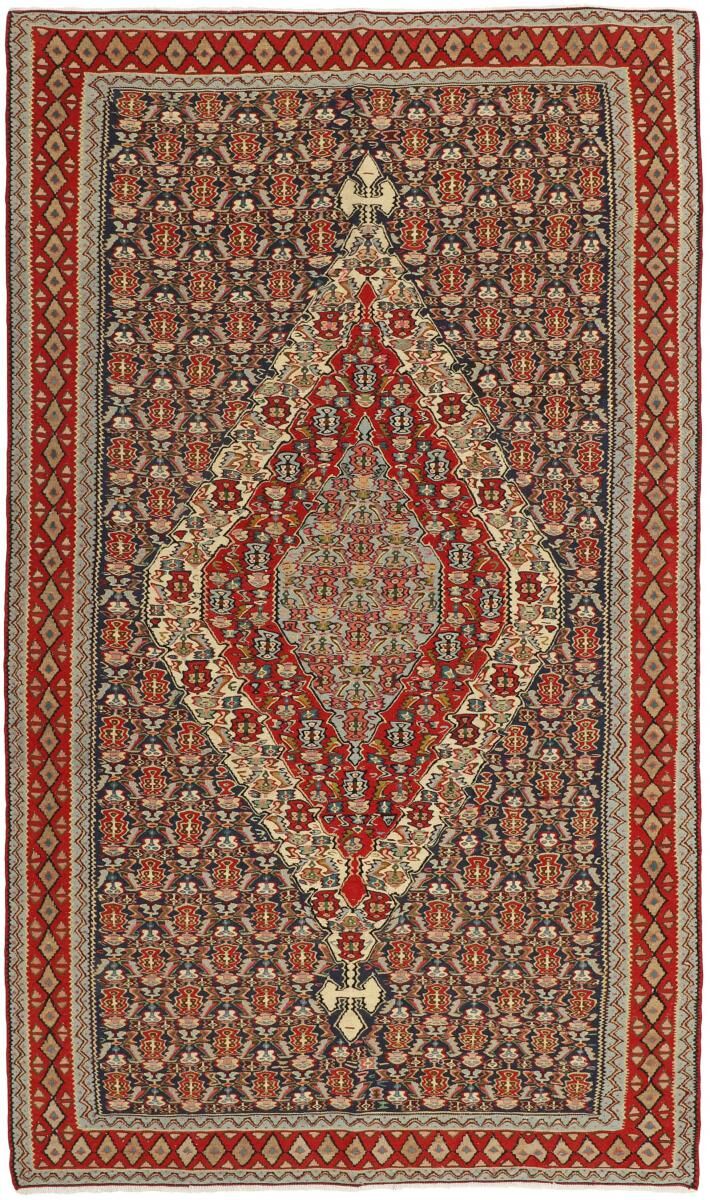 Nain Trading Tappeto Kilim Senneh 251x140 Beige/Marrone (Lana, Persia/Iran, Annodato a mano)