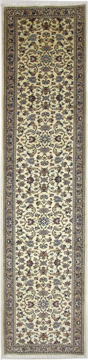 Nain Trading Tappeto Keshan 371x81 Corridore Grigio Scuro/Beige (Lana, Persia/Iran, Annodato a mano)