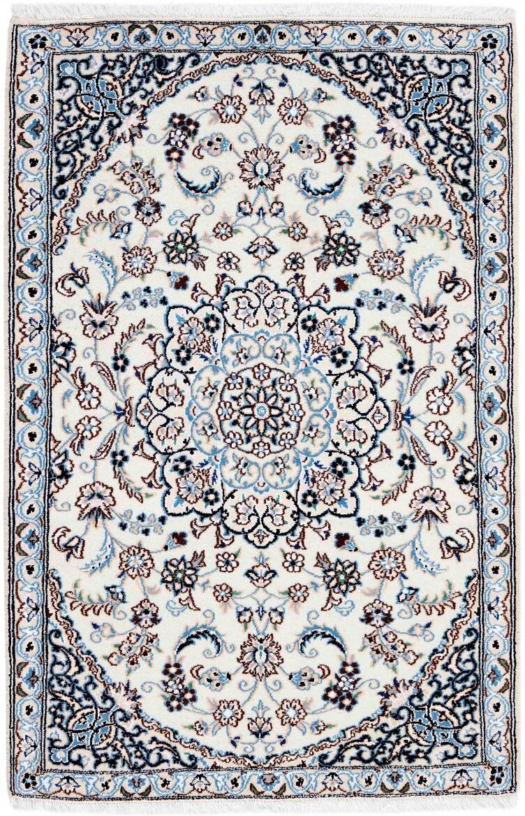 Nain Trading Tappeto Orientale Nain 9La 136x89 Grigio Scuro/Azzurro (Persia/Iran, Lana / Seta, Annodato a mano)