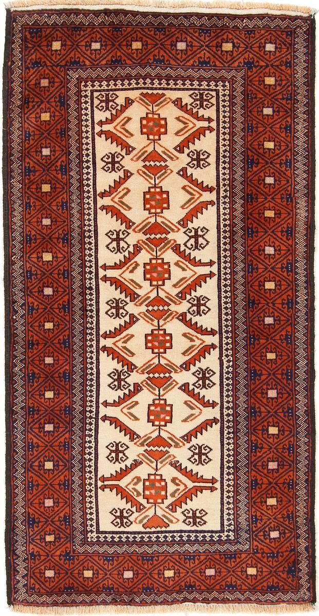 Nain Trading Tappeto Persiano Beluch 193x84 Corridore Marrone Scuro/Viola (Annodato a mano, Persia/Iran, Lana)