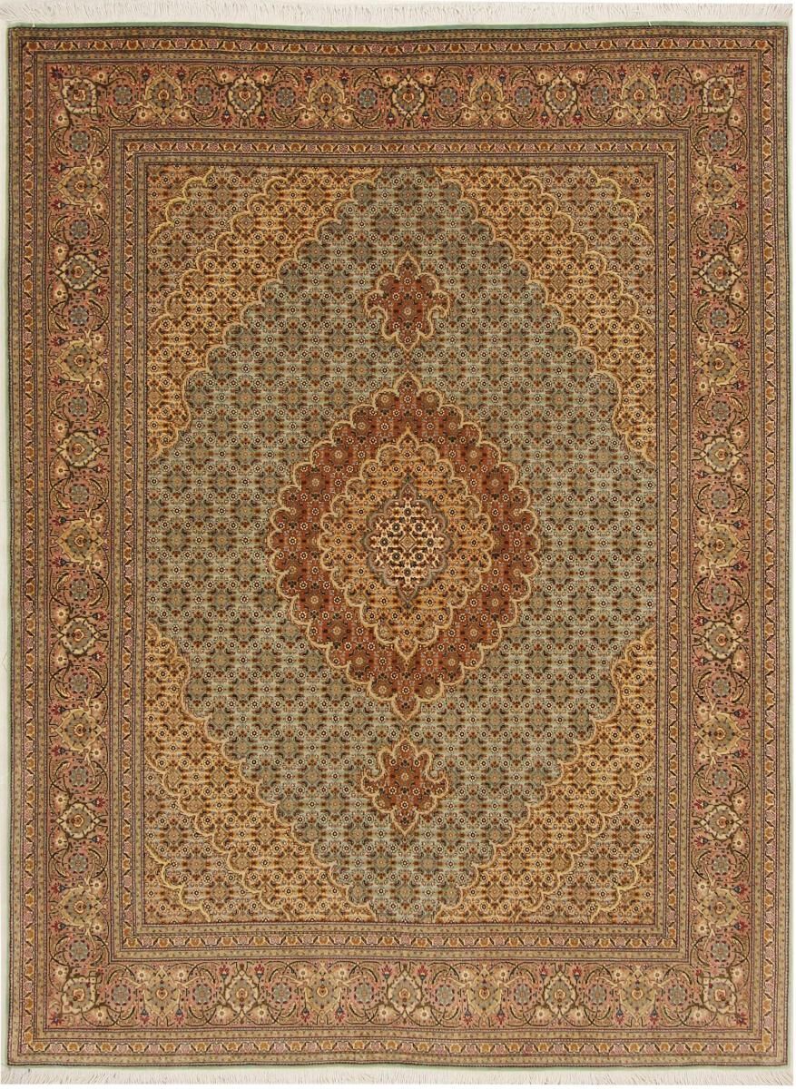 Nain Trading Tappeto Orientale Tabriz 204x151 Marrone (Persia/Iran, Lana / Seta, Annodato a mano)