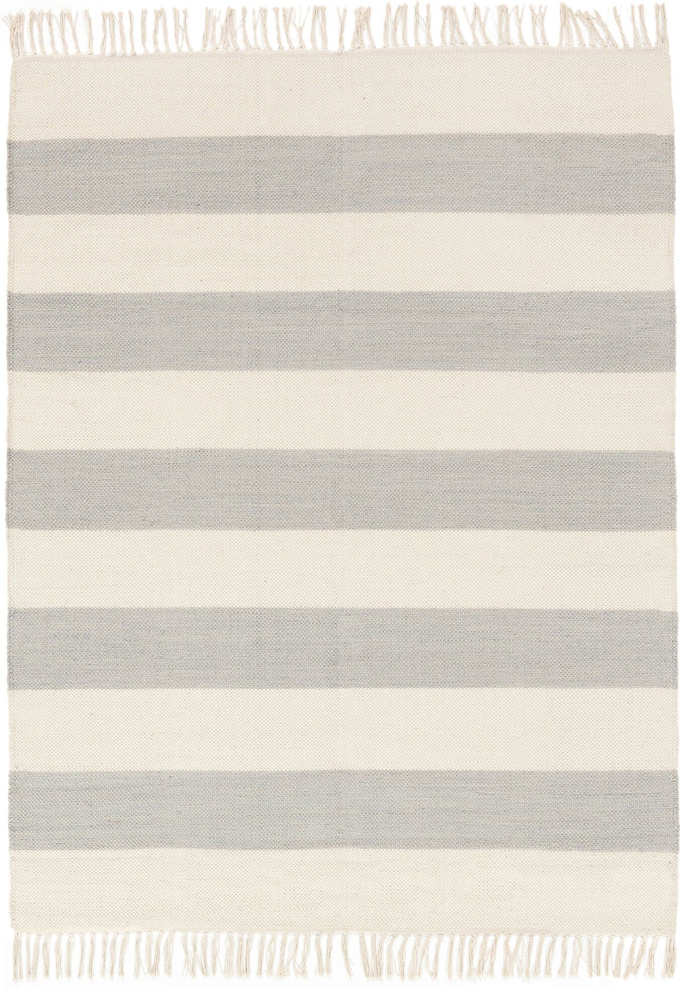 RugVista Cotton stripe Tappeto - Grigio / Bianco sporco 100x160